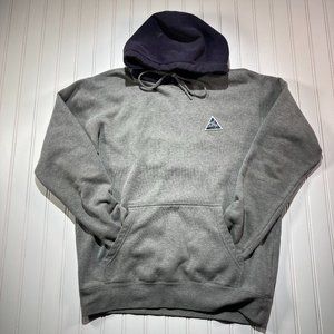 Obey Men's Hoodie Medium Grey Two Tone Long Sleeve Pullover Sweater